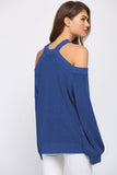 Cool Breeze Cotton Cold Shoulder Sweater