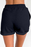 Tie Waist Side Pockets Cuffed Lounge Shorts