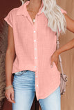 Turn-down Collar Button Front Tank