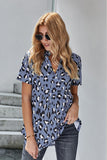 Charcoal Leopard Collared Baby Doll Top
