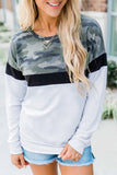 Camouflage Patchwork Long Sleeve Top