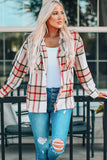 Plaid Print Buttoned Shirt Coat with Pocket