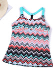 Aztec Print Y Back Tankini Top