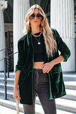 Casual Pocketed Velvet Blazer