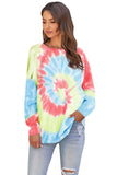 Multicolor Ombre Tie Dye Loose Leisure Sweatshirt