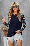 Floral Splicing Long Sleeve T-Shirt