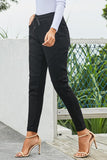 Elastic Waistband Drawstring Denim Pants