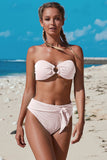 Striped O-ring Bandeau Bikini
