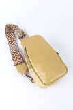 Faux Leather Zipped Crossbody Chest Bag