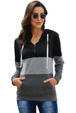 Color Block Zipped Neck Hoodie
