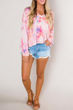 Tie-dye V Neck Long Sleeve Top