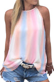 Rainbow Tie Dye Halter Loose Tank Top