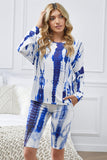 Tie-dye Long Sleeves Shorts Slouchy Set