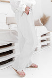 High Waist Drawstring Wide Legs Casual Pants