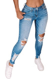 High Waist Distressed Skinny Jeans