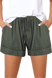 Elastic Waist Drawstring Girl's Shorts with Pockets