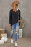 Asymmetric Hemline Long Sleeve Top