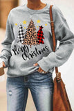 Merry Christmas Plaid Leopard Tree Pattern Sweatshirt