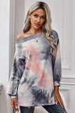 Multicolor Off The Shoulder Tie-dye Knit Top