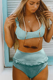 Smocked High Waist Bikini Set