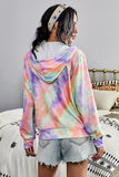 Multicolor Tie-dye Pocket Zip Up Hoodie