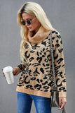 Leopard Cozy Long Sleeves Turtleneck Sweater