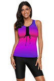 Ombre Print Racerback Tankini Swimsuit