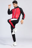 Men's Hooded Color Block Sweatshirt Sports Suit