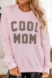 COOL MOM Leopard Print Pullover Sweatshirt