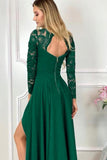 V-neck Lace Backless High and Low Hem Evening Dress
