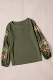 Floral Embroidery Long Sleeve Top