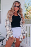 Oversized Plaid Pattern Shacket with Slits