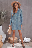 Leopard Print Button Loose Shirt Dress
