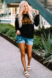 Black Trick Or Treat Pumpkin Graphic Print Long Sleeve Top