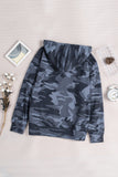 Camo Print Zip-up Hooded Coat with Pockets