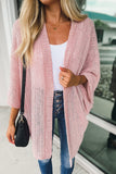 Solid Color Knit Open Front Cardigan