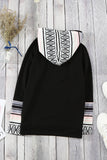 Plaid Double Hoods Thumb Hole Hoodie