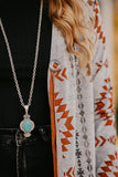 Geometric Aztec Print Open Front Cardigan