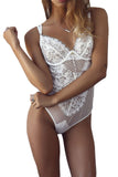 Sheer Mesh Lace Cupped Teddy Lingerie