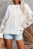 Crochet Lace Pointelle Knit Sweater