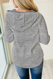 Buttoned Neck Hooded Sweatshirt
