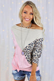 Colorblock Splicing Off The Shoulder Top