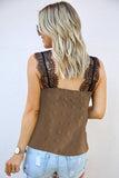 Lace Swiss Dots V Neck Tank