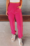 Rose Smocked Waist Casual Jogger Pants