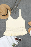 Crochet Knit Tank with Ruffle