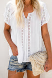 Crochet Eyelet Short Sleeves Top