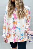 Oversize Scrawl Print Long Sleeve Top