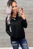 Asymmetric Buttoned Detail Hoodie