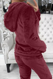 Burgundy Fleece Hoodie and Pants Sportswear