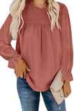 Swiss Dot Smocked Long Sleeve Top